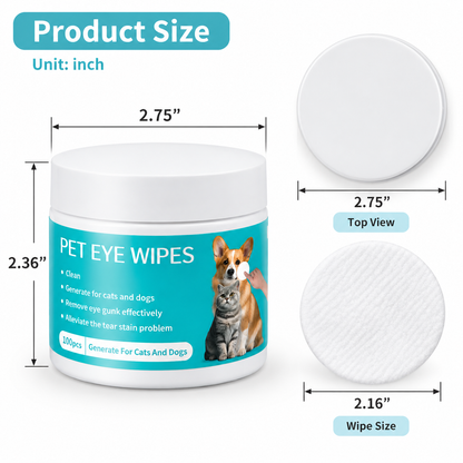 Pet Eye Cleaning Wipes for Cats and Dogs, Gentle Eye Care Wipes for Tear Stain and Eye Dirt Cleaning