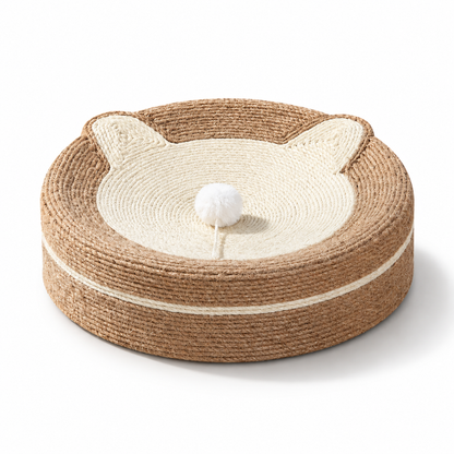 Natural Sisal Cat Scratcher Bed Round Cat Nest with Scratching Surface
