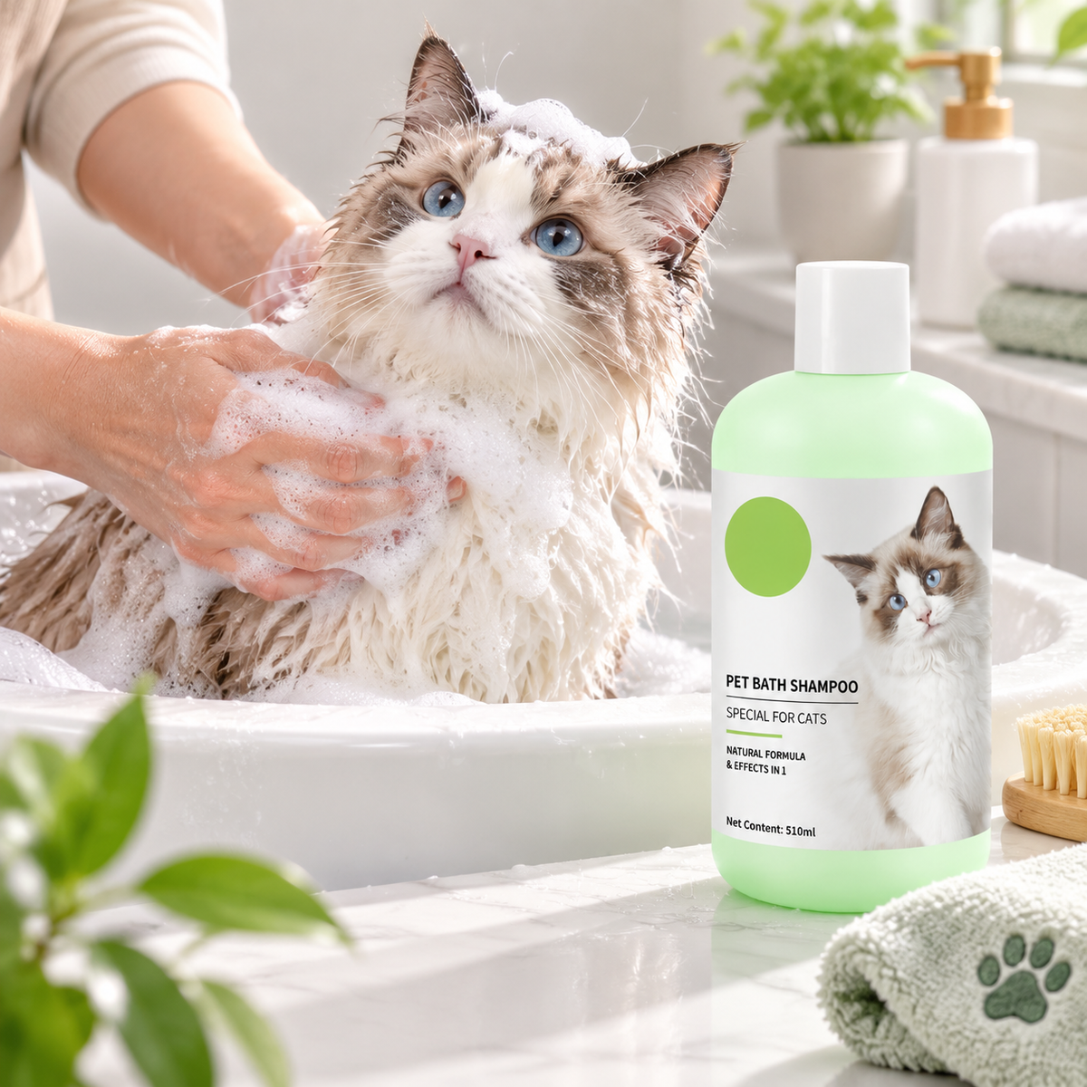 Pet Bath Shampoo for Cats 510ml Gentle Cleaning Care