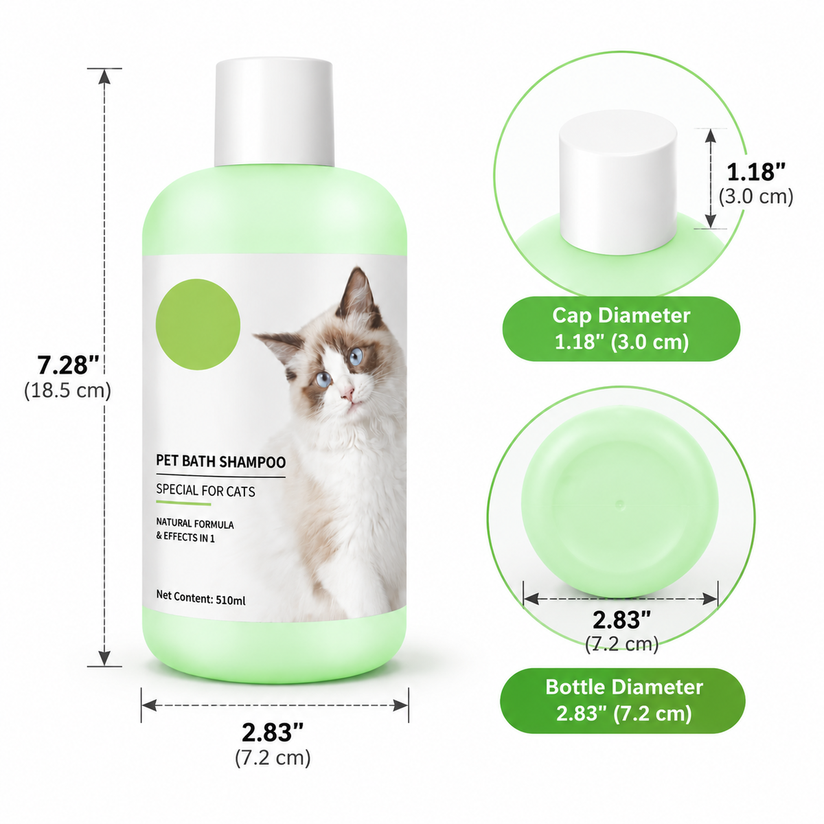 Pet Bath Shampoo for Cats 510ml Gentle Cleaning Care
